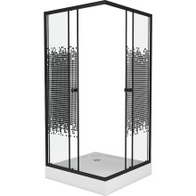 Душевой уголок Niagara Eco 100х100 NG-010-14Q Black профиль Черный стекло с рисунком