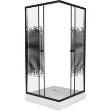 Душевой уголок Niagara Eco 100х100 NG-010-14Q Black профиль Черный стекло с рисунком