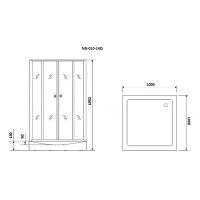 Душевой уголок Niagara Eco 100х100 NG-010-14Q Black профиль Черный стекло с рисунком