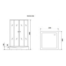 Душевой уголок Niagara Eco 100х100 NG-010-14Q Black профиль Черный стекло с рисунком
