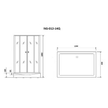 Душевой уголок Niagara Eco 120х80 NG-012-14Q профиль Матовый хром стекло матовое