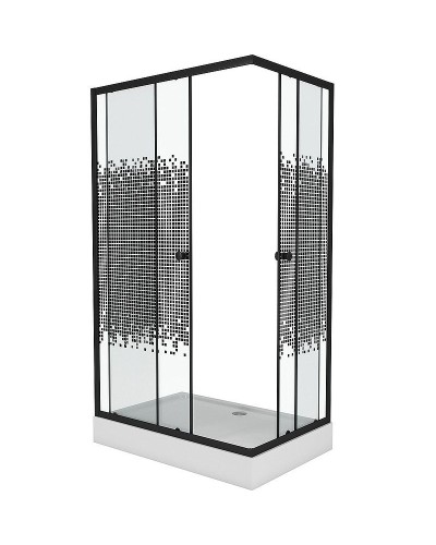 Душевой уголок Niagara Eco 120х80 NG-012-14Q Black профиль Черный стекло с рисунком