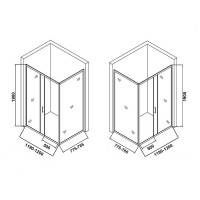 Душевой уголок Orange 120x80 E23-12080TCR профиль Хром стекло прозрачное