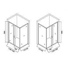 Душевой уголок Orange 120x80 E23-12080TCR профиль Хром стекло прозрачное