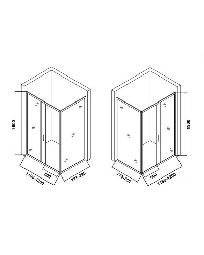 Душевой уголок Orange 120x80 E23-12080TCR профиль Хром стекло прозрачное
