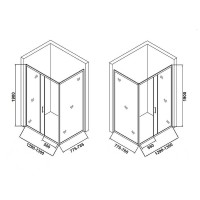 Душевой уголок Orange 130x80 E23-13080TCR профиль Хром стекло прозрачное
