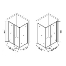 Душевой уголок Orange 140x80 E23-14080TCR профиль Хром стекло прозрачное