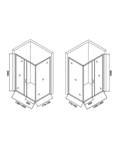 Душевой уголок Orange 140x80 E23-14080TCR профиль Хром стекло прозрачное