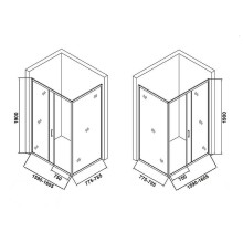 Душевой уголок Orange 160x80 E23-16080TCR профиль Хром стекло прозрачное