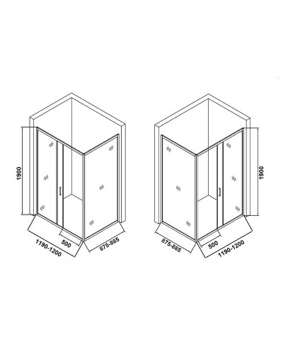 Душевой уголок Orange 120x90 E23-12090TCR профиль Хром стекло прозрачное
