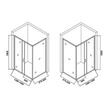 Душевой уголок Orange 140x90 E23-14090TCR профиль Хром стекло прозрачное