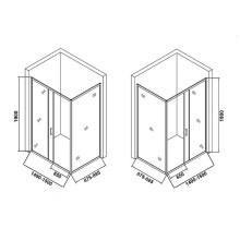 Душевой уголок Orange 150x90 E23-15090TCR профиль Хром стекло прозрачное