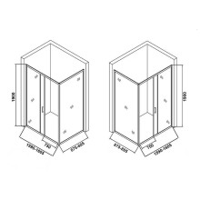Душевой уголок Orange 160x90 E23-16090TCR профиль Хром стекло прозрачное