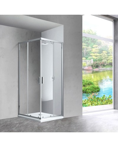 Душевой уголок Vincea Scala 80х80 VSS-2SC800CL профиль Хром стекло прозрачное