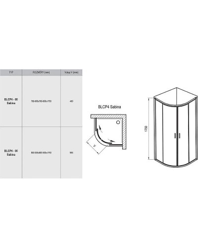 Душевой уголок Ravak Blix 80x80 BLCP4-80 Sabina 3B240U40ZG профиль Сатин стекло матовое