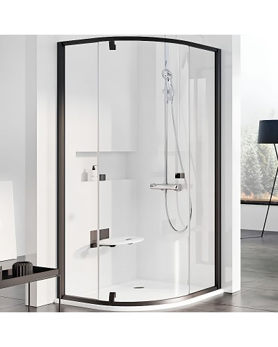 Душевой уголок Ravak Pivot PSKK3 90x90 37677300Z1 профиль Черный стекло Transparent