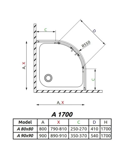 Душевой уголок Radaway Premium Plus A 90×90 30401-01-01N прозрачное