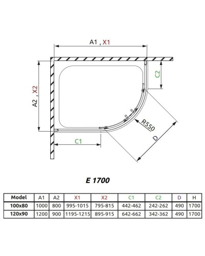 Душевой уголок Radaway Premium Plus E 100×80 30481-01-06N фабрик