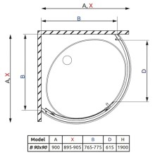 Душевой уголок Radaway Premium Plus B 90×90 прозрачное