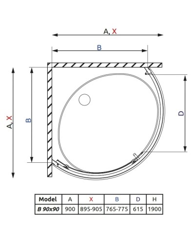 Душевой уголок Radaway Premium Plus B 90×90 матовое
