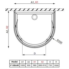 Душевой уголок Radaway Premium Plus P 100×90 коричневое