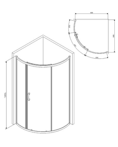Душевой уголок AM.PM Like Solo Slide 90x90 W83G-315-090CG профиль Хром глянцевый стекло тонированное