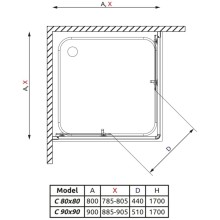 Душевой уголок Radaway Premium Plus C 80×80 30461-01-06N фабрик