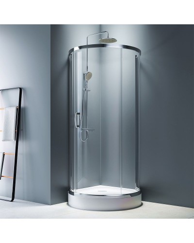 Душевой уголок AM.PM Like Round 95х95 W83G-333-095CT профиль Хром глянцевый стекло прозрачное