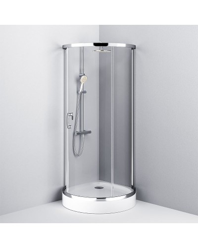 Душевой уголок AM.PM Like Round 95х95 W83G-333-095CT профиль Хром глянцевый стекло прозрачное