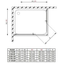 Душевой уголок Radaway Premium Plus D 90×75 прозрачное