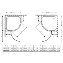 Душевой уголок Radaway Torrenta PDJ 90×90 R графитовое