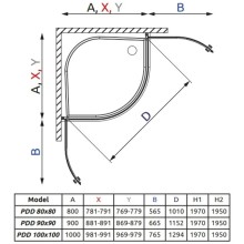 Душевой уголок Radaway EOS PDD 90×90 прозрачное