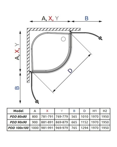 Душевой уголок Radaway EOS PDD 90×90 интимато