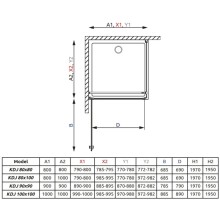 Душевой уголок Radaway EOS KDJ 90 L×90 прозрачное