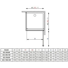 Душевой уголок Radaway EOS KDJ 90 R×90 интимато