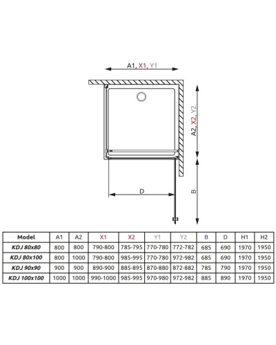 Душевой уголок Radaway EOS KDJ 100 R×100 интимато