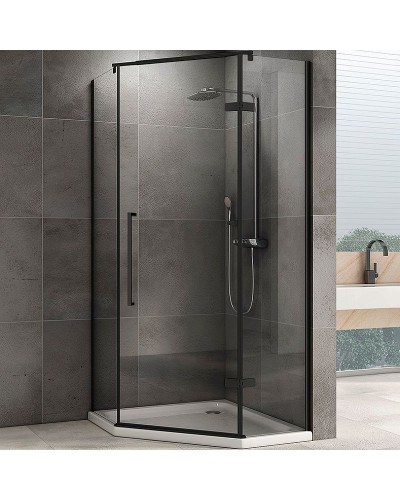 Душевой уголок Abber Ewiges Wasser 80х80 AG05080B профиль Черный стекло прозрачное