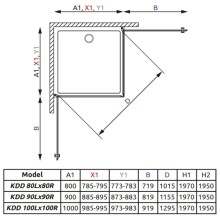 Душевой уголок Radaway EOS KDD 90×90 прозрачное
