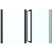 Душевой уголок Abber 100х100 AG05100B профиль Черный стекло прозрачное