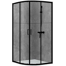 Душевой уголок Abber 90х90 AG01090B профиль Черный стекло прозрачное