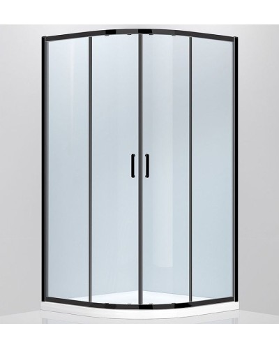 Душевой уголок Abber 90х90 AG01090B профиль Черный стекло прозрачное