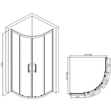 Душевой уголок Abber 90х90 AG01090B профиль Черный стекло прозрачное