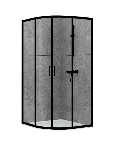 Душевой уголок Abber 100х100 AG01100B профиль Черный стекло прозрачное