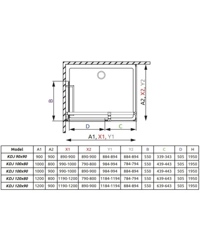 Душевой уголок Radaway Carena KDJ 90 L×90 коричневое