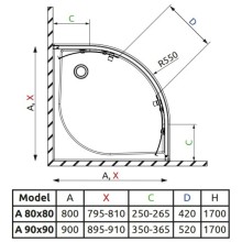 Душевой уголок Radaway Classic A 80×80×170 белый/матовое