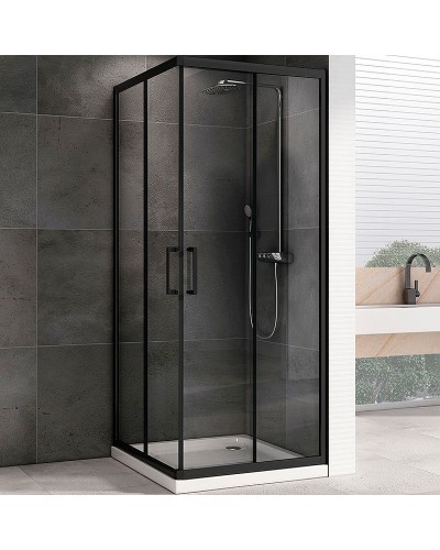 Душевой уголок Abber Schwarzer Diamant 100х100 AG02100B профиль Черный стекло прозрачное