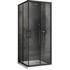 Душевой уголок Abber Schwarzer Diamant 100х100 AG02100B профиль Черный стекло прозрачное