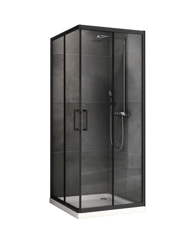 Душевой уголок Abber Schwarzer Diamant 100х100 AG02100B профиль Черный стекло прозрачное