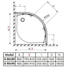 Душевой уголок Radaway Classic A 80×80×185 белый/графитовое