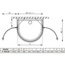 Душевой уголок Radaway Almatea P 100×90 графитовое